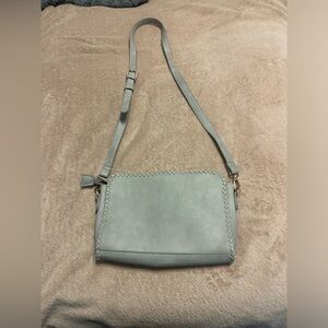 Moda Luxe Gray leather crossbody purse